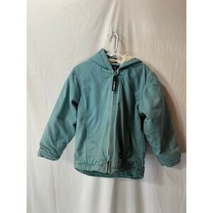 Youth Berne Sherpa-Lined Duck Canvas Hooded Jacket Eucaplyptus XS